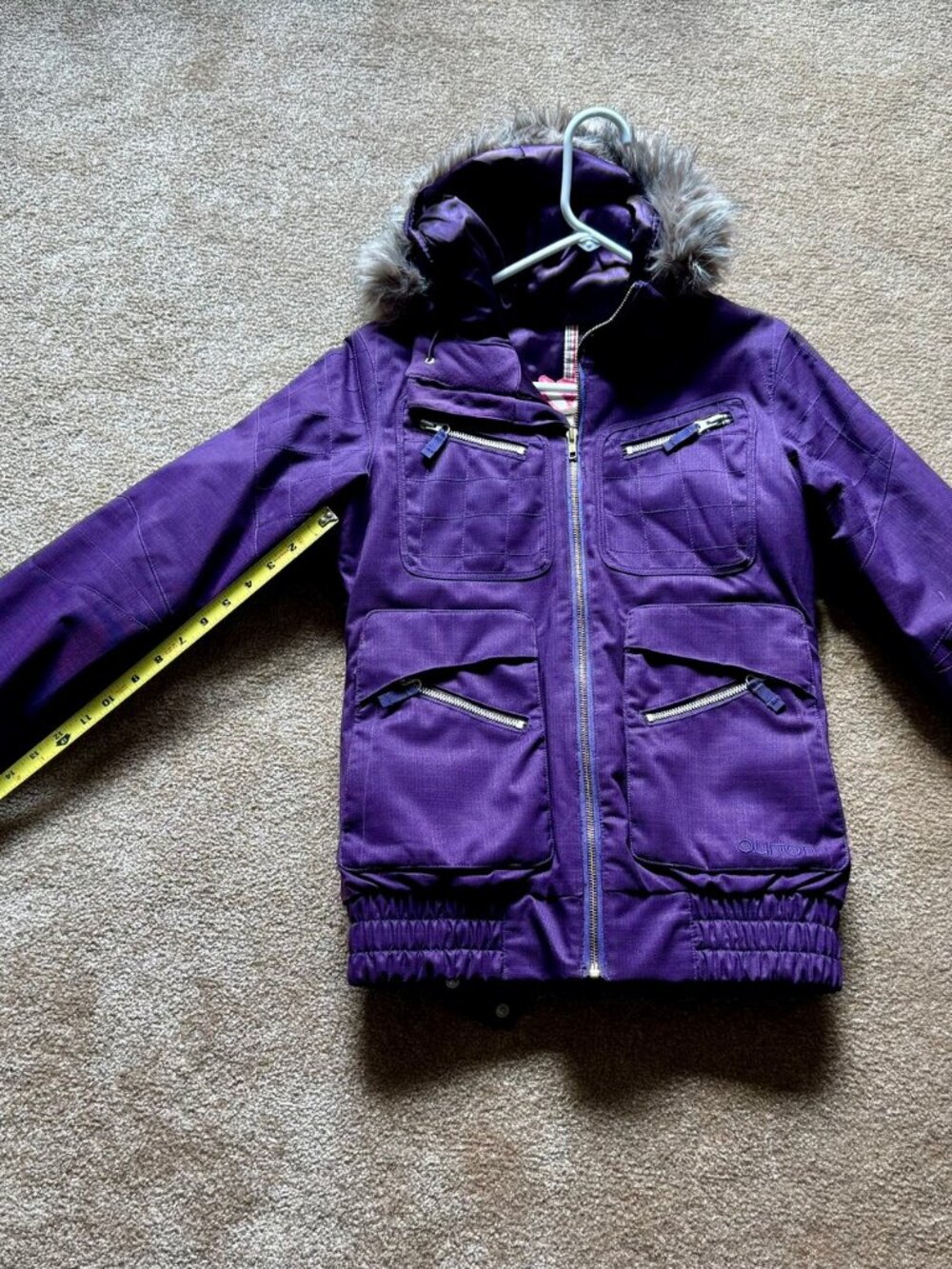 Burton DRYRIDE Women's Purple Ski Snowboard Jacket Faux Fur Hood S